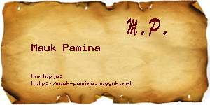 Mauk Pamina névjegykártya